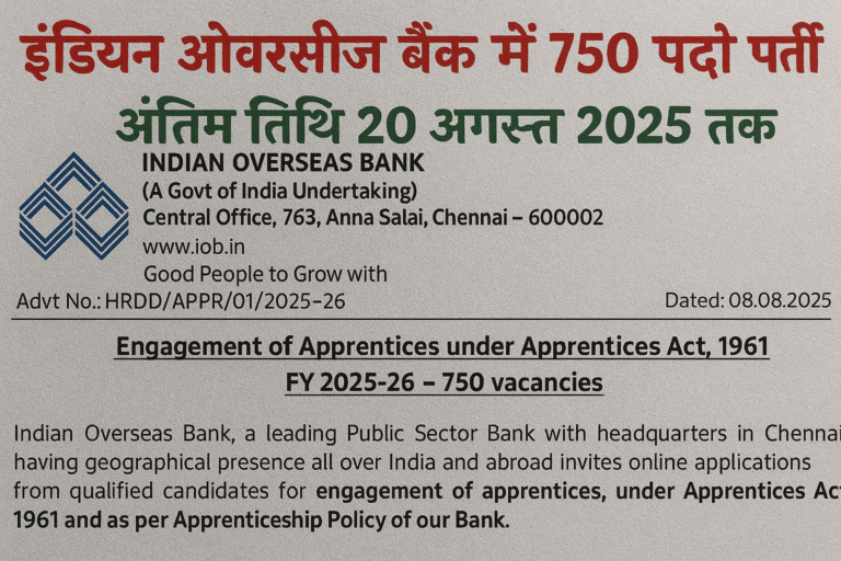 IOB Apprentice Recruitment 2025