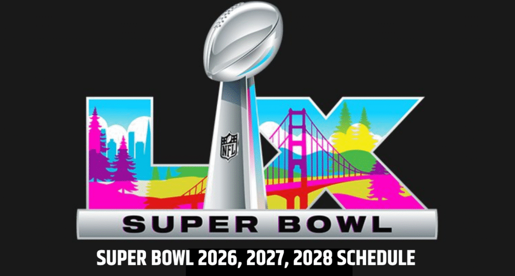SUPER BOWL 2026 2027 2028 SCHEDULE